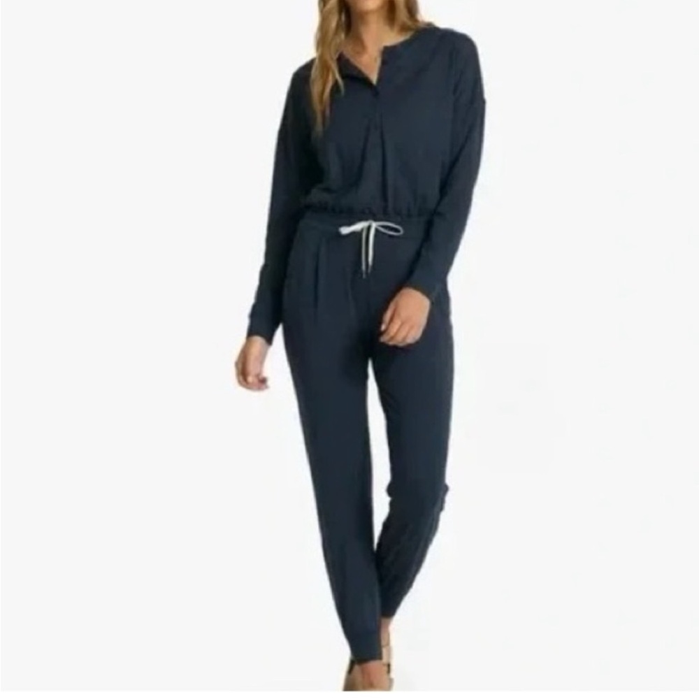 Vuori Lux Henley Jumpsuit- Midnight Heather